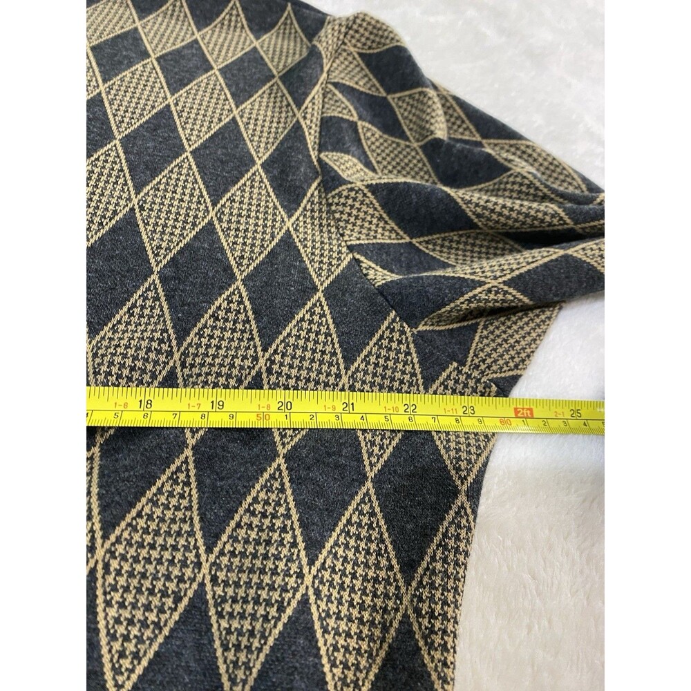 VTG 90s Alfred Dunner XL Knit Sweater Black Tan Argyle Diamond Pattern USA Made - Picture 5 of 12